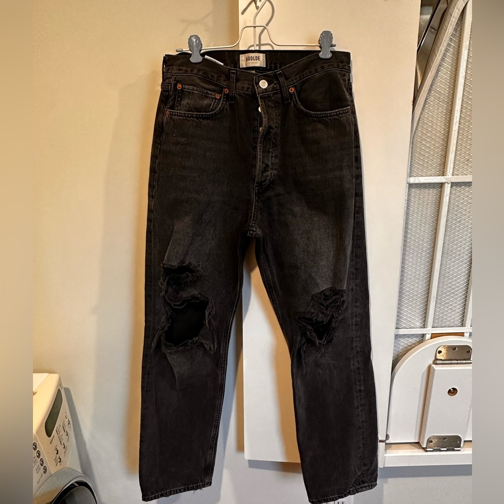 AGOLDE
Black 90's Mid-Rise Loose Fit Jeans Size 27